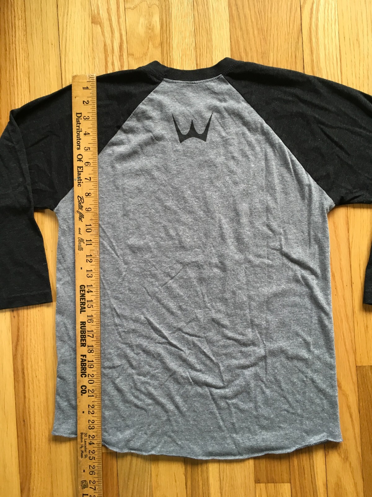 Winterstick Snowboards Baseball T-Shirt 3/4 Sleeve Gray Black Maine M Raglan