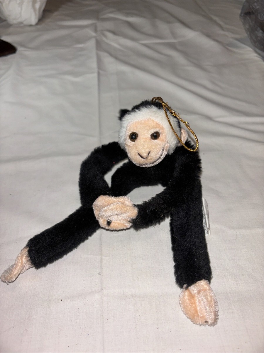 Small Stuffed Plush Hanging Monkey with Velc Hands for Hugging