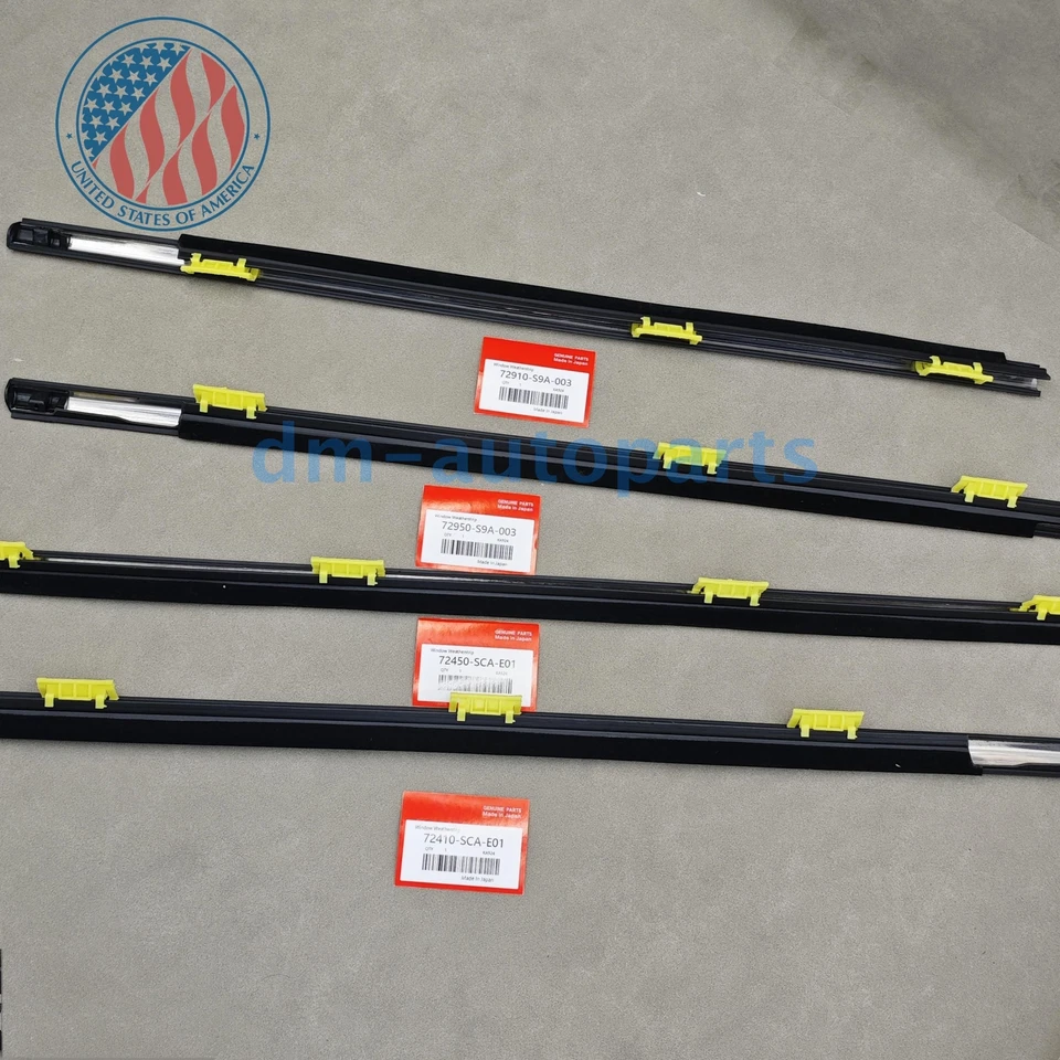 New 4PCS Weatherstrip Window Seal Belt For Honda CR-V CRV 02-06 72410-SCA-E01 Foto 2 de 4