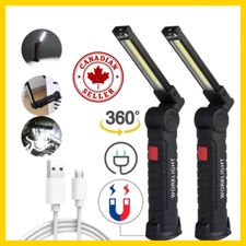 COB LED Folding USB Rechargeable Work Light Magnetic Flashlight Camping Torch
