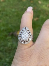 Sterling Silver Art Deco Style Cubic Zirconia Ring