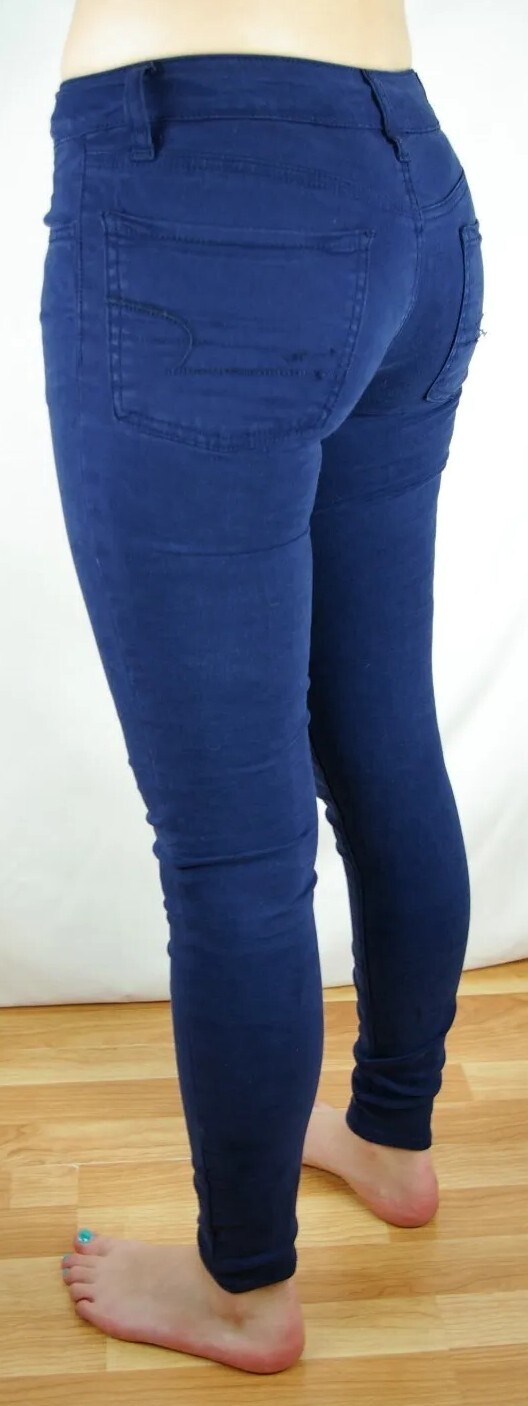 American Eagle Super Stretch Solid Navy Blue Jegg… - image 4