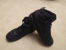 Nike Court Borough Mid 2 CD7783-001 Black Basketball Shoes Sneakers Size 3Y EUC