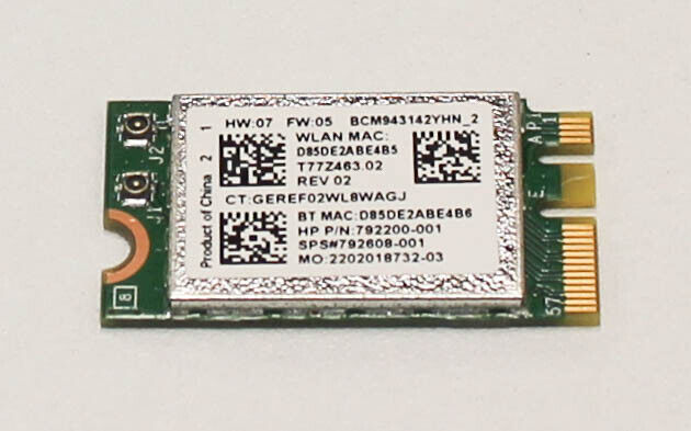 792608-005 HP Wireless Bluetooth Card Envy M6-P M6-P113Dx 792608-005 HP Wireless Bluetooth Card Envy M6-P M6-P113Dx