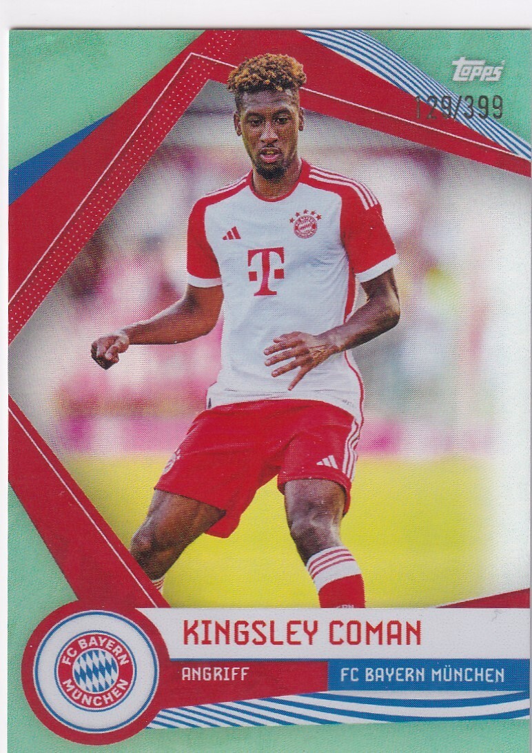 キングダム　Bayern Topps Bayern Munich Fan Set Soccer 2023 FCB-14 Kingsley Coman Aqua