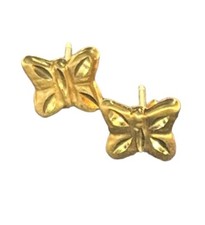 14k yellow gold butterfly insect stud earrings