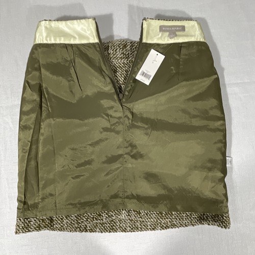 Banana Republic Olive Green TWEED Mini Skirt Size 0 NWT (MSRP $79.50) - Picture 7 of 8
