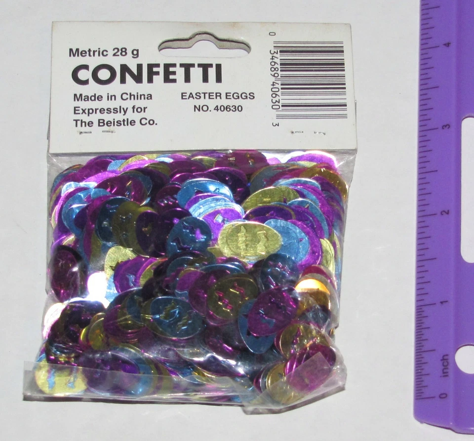 Металлическое штампованное пасхальное яйцо конфетти No40630, 1 унция/упаковка - Изображение 2 из 4