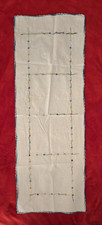 Vintage Table Runner White Hand Stitched 38.5...