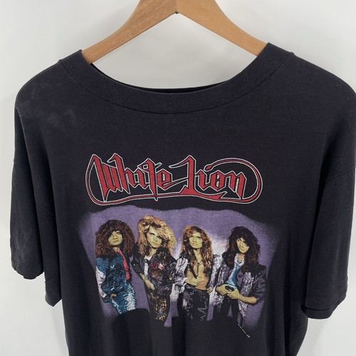 Vtg 1988 White Lion Rock N Roar Tour Shirt Single Stitch Double Sided Band Tee - Picture 2 of 15