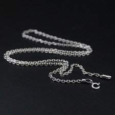 Real 925 Sterling Silver Necklace 2mm Cable Link Chain 17.7inch Classic Design