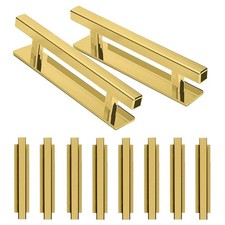 Self Stick Push Pull Helper 10 Pack Gold ABS Plastic Cabinet Drawer Handles