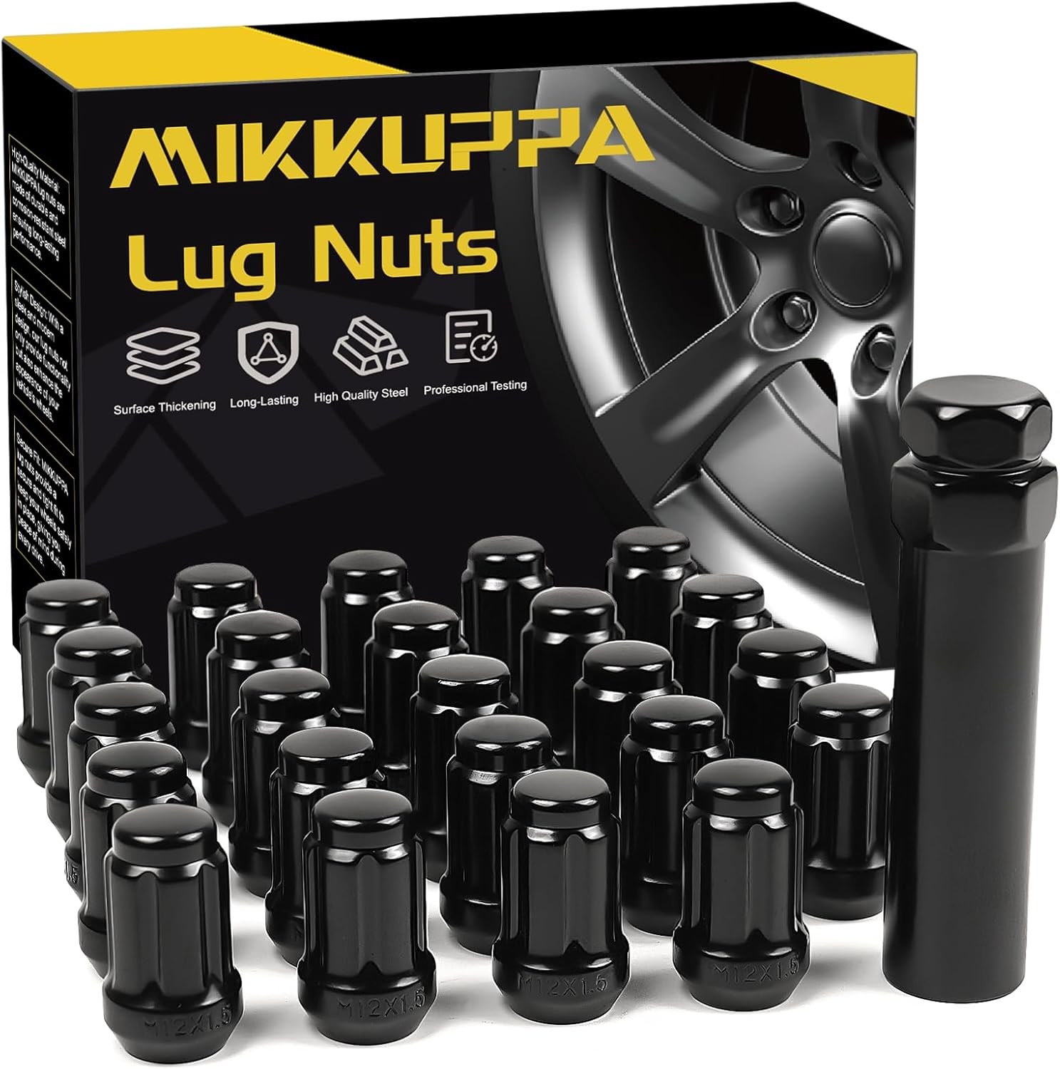 MIKKUPPA 24pcs M12x1.5 Lug Nuts - Replacement for 1995-2015 Toyota Tacoma 4WD, 2