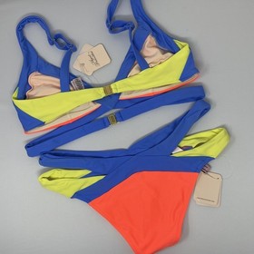 Agent Provocateur Mazzy Blue Coral Yellow Bikini Set 5/3 New