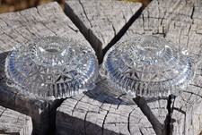 VINTAGE Candle Holders ANCHOR HOCKING "Stars & Bars" Made in USA 1930's