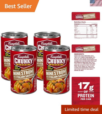 #ad #ad Nutritious Campbell#x27;s Minestrone Soup with Italian Sausage 4 Cans 17g Protein $20.23