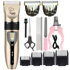 Dog Cat Pet Grooming Kit Rechargeable Cordless Electric Hair Clipper Trimmer Set