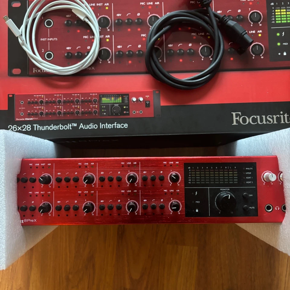 Focusrite Clarett 8PreX Thunderbolt Audio Interface - Boxed Mint Condition - Image 2 of 4