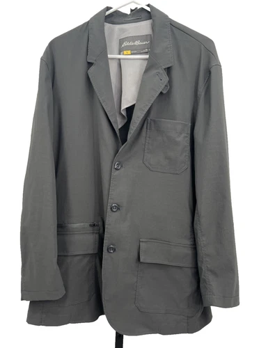 Eddie Bauer Voyager Travex Lightweight Stretch Gray Travel Blazer - Men's 46