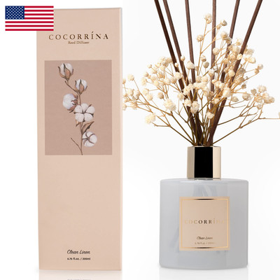 Cocorrína Cocorrna Reed Diffuser Set Clean Linen 6.7 Fl Oz Scented Diffuser