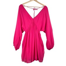 Anthropologie Forever That Girl Mini Dress XS Hot Pink Flowy Oversized NWT