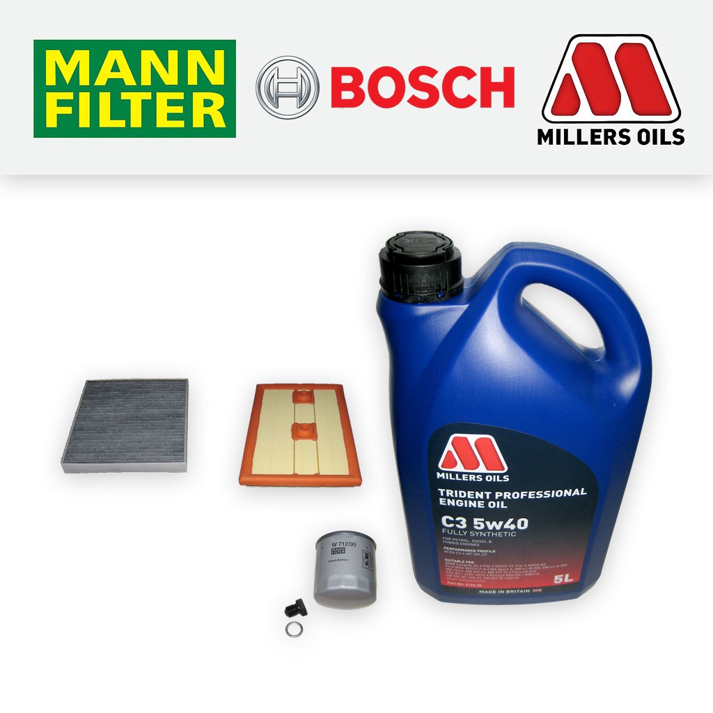 SERVICE KIT for VW GOLF MK7 1.4 GTE HYBRID CUKB OIL AIR CABIN FILTER +OIL 14-20