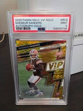 2025 VIP GOLD Panini National Shedeur Sanders 02/10  Browns RC Auto PSA 9 MINT