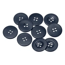 10pcs Resin Sewing Buttons 1" Round Flat 4-Hole Craft Buttons Navy Blue