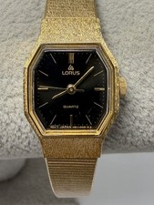 Lorus V811-5011 New Battery Ladies Watch 17MM 7" Gold Tone Vintage