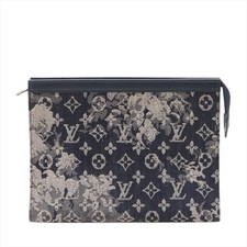 Louis Vuitton Monogram Tapestry Pochette VOYAGE MM M80034 Navy Blue There was an