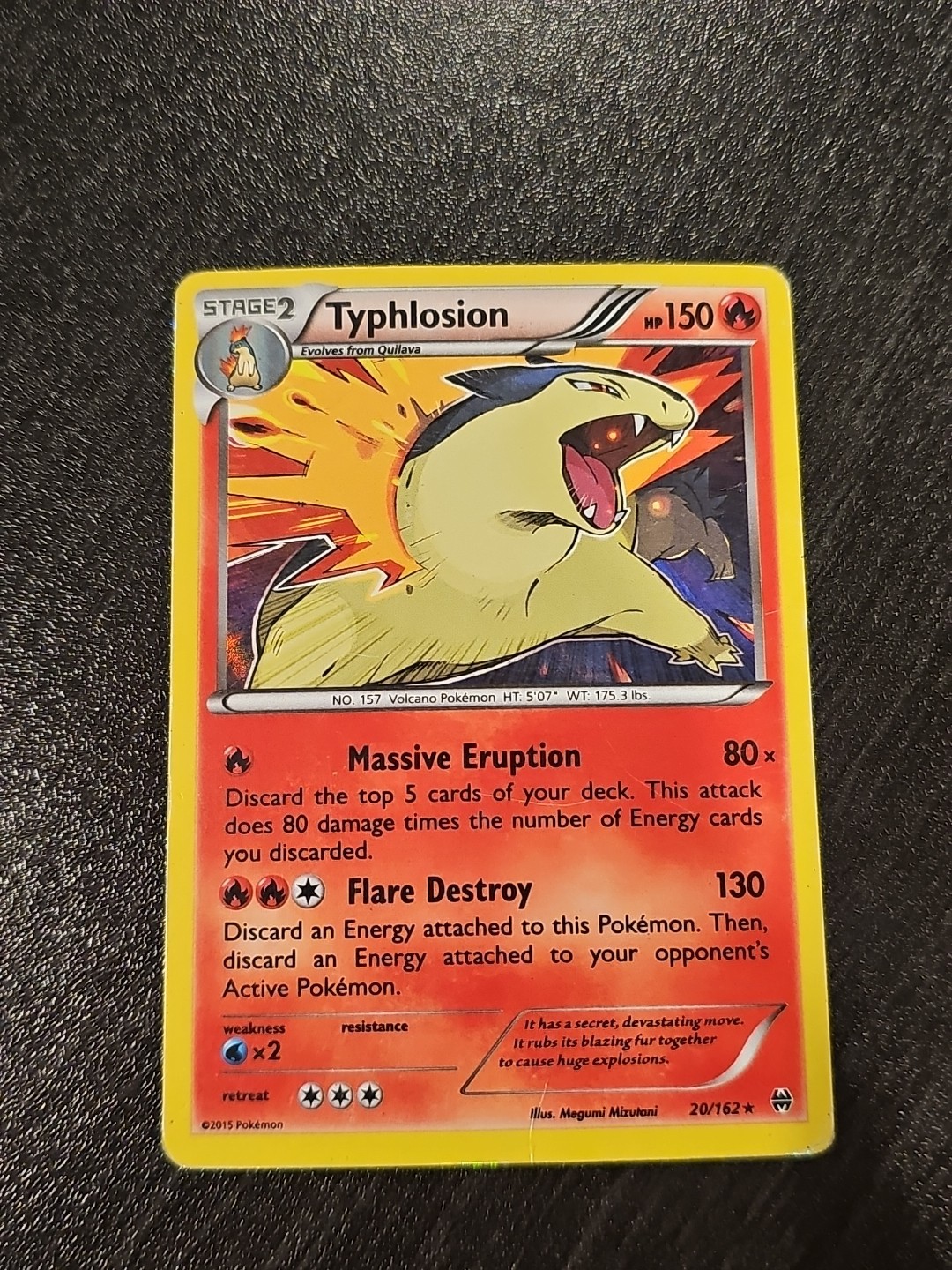 Pokémon Typhlosion TCG Breakthrough Holo Card 20/162 Rare