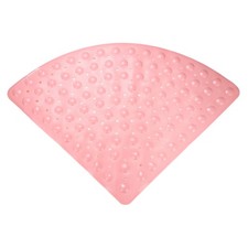 Non Slip Shower Mat 21"x21" Triangle Shower Mats with Suction Cups, Pink