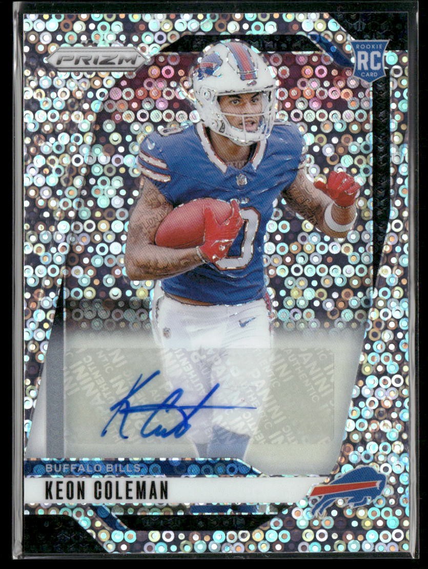 2024 Panini Prizm Football Keon Coleman RC No Huddle Prizm Autograph