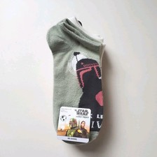5 Pairs Disney Star Wars No-Show Socks Shoe Size 4-10 The Book Of Boba Fett New