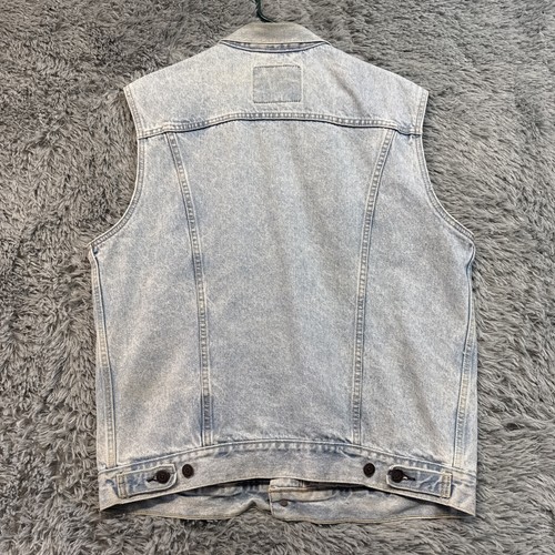 Vintage 90s Levi’s Trucker Denim Vest Size XL Light wash Mexico - Picture 9 of 10