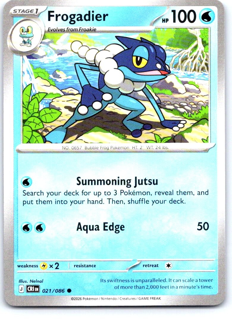 Frogadier 021/086 Common Chaos Rising Pokemon Near Mint