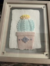 Figi Graphics 3d Wall Art: Blooming Cactus in a Flower Pot by Pricilla (Mint)