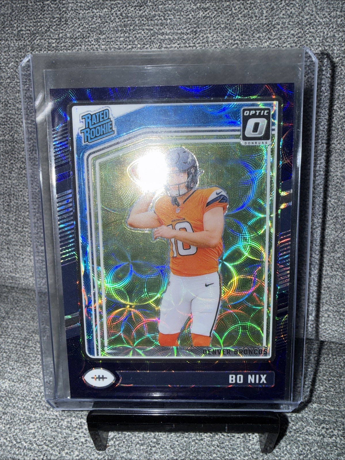 2024 Panini Donruss Optic - Rated Rookie Bo Nix #209 Purple Scope Prizm (RC)