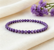Purple Charoite Stretch Bracelet | Growth Energy Minimalist Healing Boho Jewelry