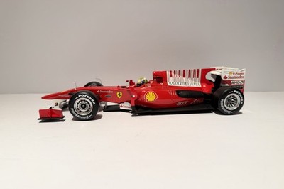 Hot Wheels 2010 Ferrari F10 #7 Felipe Massa 1/18 Scale Diecast Model Car READ