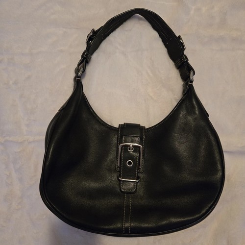 Coach Vintage Hamptons Leather Buckle Shoulder Bag - Black -7548 Exc. Condition