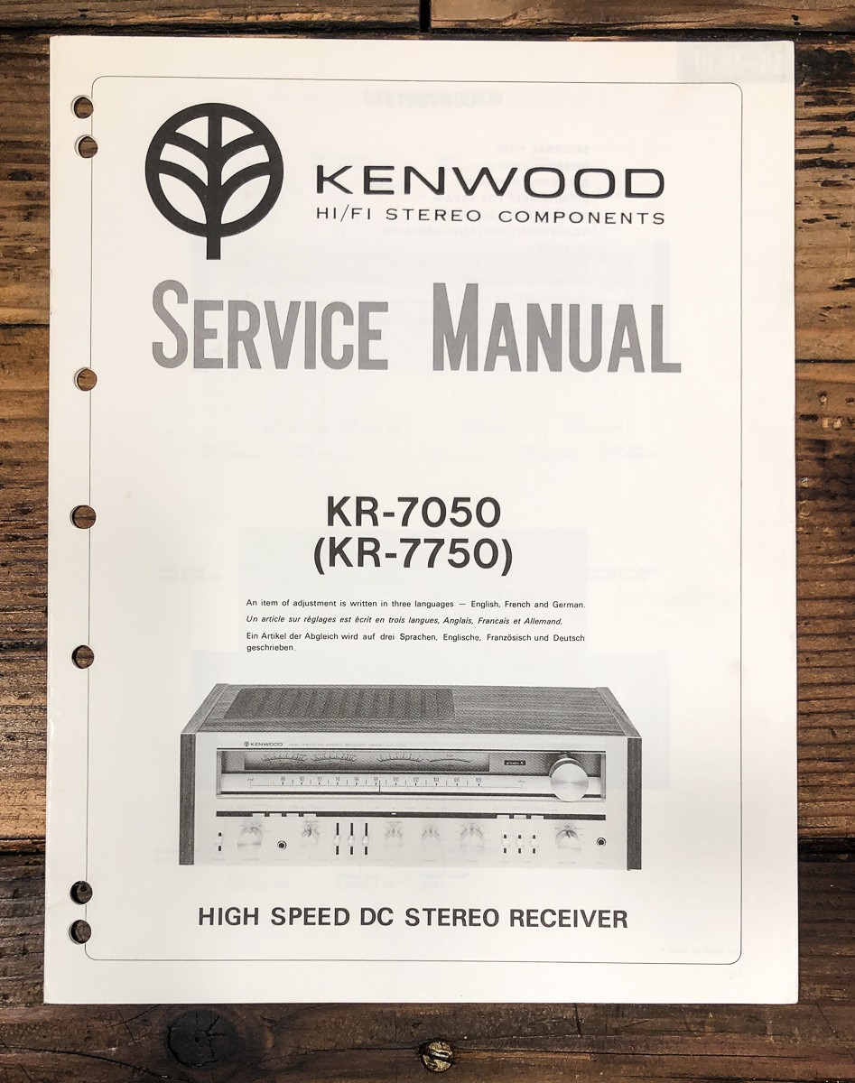Kenwood KR-7050 KR-7750 Receiver Service Manual *Original*