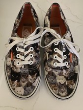 Vans x ASPCA Shoes Womens 7 Mens 5.5 Cat Print Lace Up Canvas Sneakers