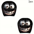 2PCS Smiley Face Car Headrest Covers – Soft Decorative Cushion, Washable