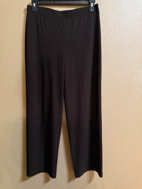 CHICO'S WIDE STRAIGHT LEG PALAZZO PANTS CHICO'S SZ 1 (8 MEDIUM) BROWN PULL ON