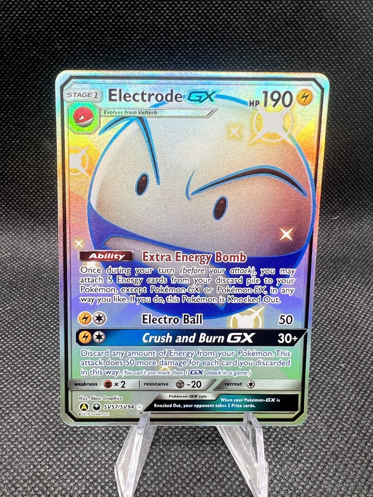 Pokemon TCG Electrode GX Full Art Ultra Rare Holo SV57/SV94 Hidden Fates LP