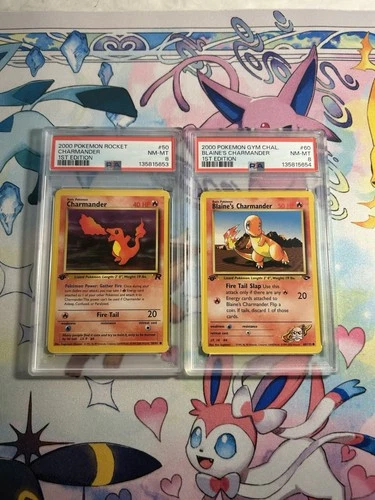 POKEMON ROCKET & GYM CHALLENGE -  CHARMANDER 1ST EDITION PSA 8 (Sequential)