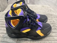 Nike Air Flight Huarache Black Purple Yellow High Top Basketball Sneakers Men