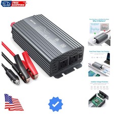500W Pure Sine Wave Power Inverter DC 12V to 110V AC Car Plug Inverter Adapte...