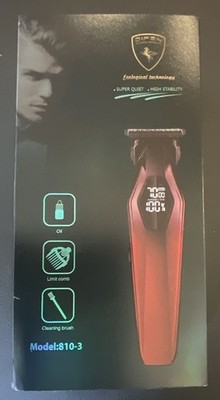 DIFEN USB Rechargeable Quick Charge Hair Clipper Trimmer 810-3 Red/Black